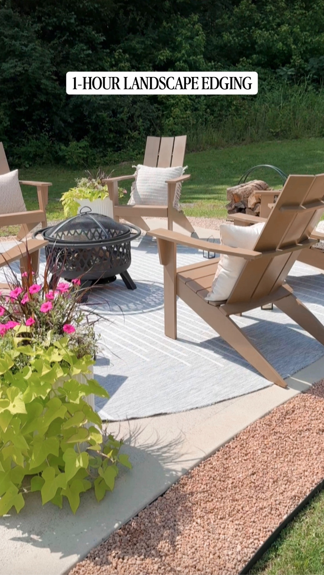 I installed this simple pea gravel patio border last year and it’s held up beautifully! When a weed or two has popped up, I just spot treat with weed killer as needed. I love this high-impact, low-effort outdoor project. ☀️

Tips:
1. When using thin weed barrier fabric, double up to so no weeds poke through later.
2. Consider finishing the project with mulch glue to keep pebbles in place.

#LTKHome #LTKSeasonal