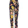 Click for more info about Navy floral print high waisted trousers