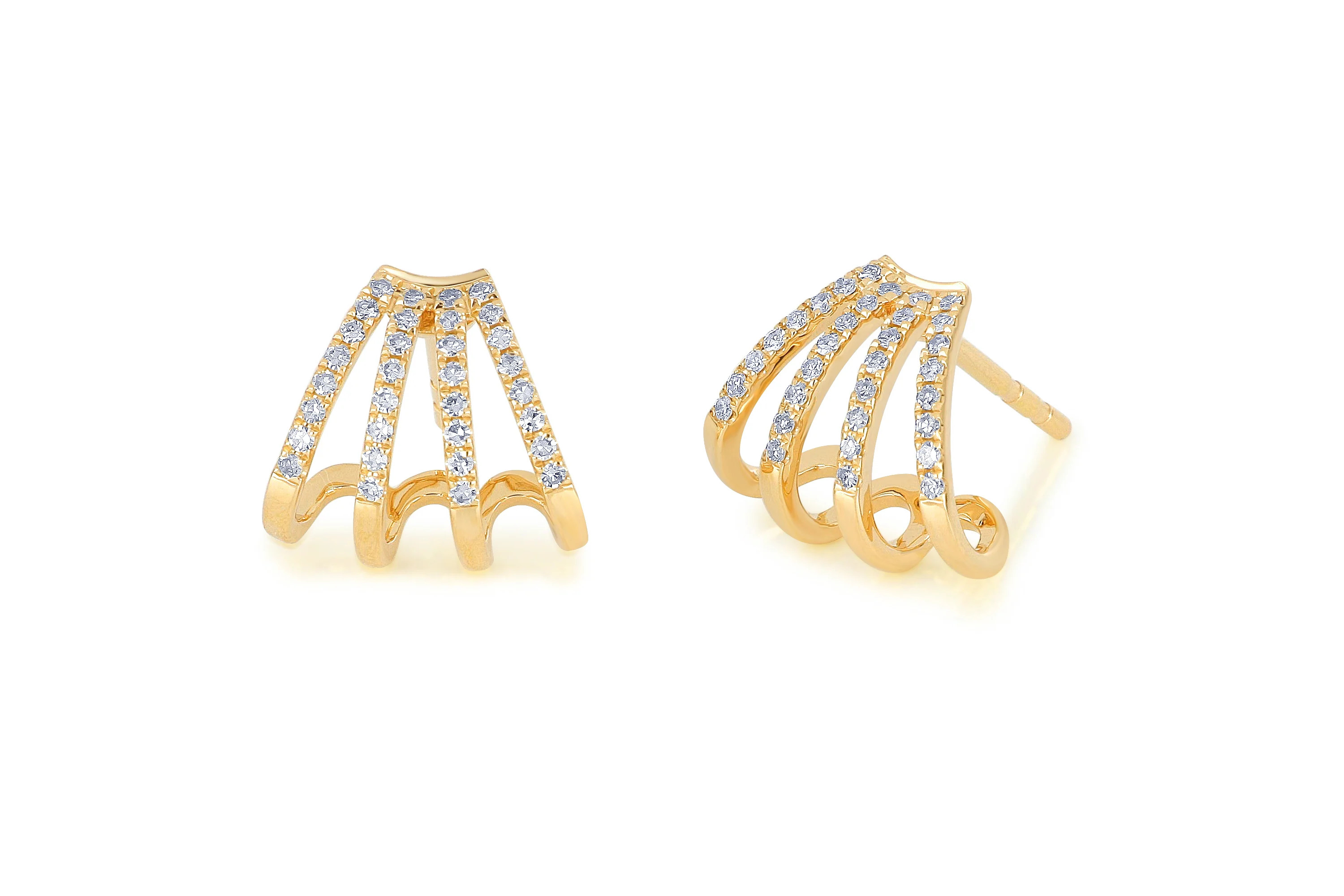 Diamond Multi Huggie Earrings | EF Collection