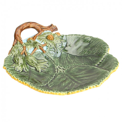 Mottahedeh Leaf Majolica Plate W Nuts, | Gracious Style