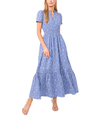 CeCe Women's V-Neck Short-Sleeve Maxi Dress - Macy's | Macy's