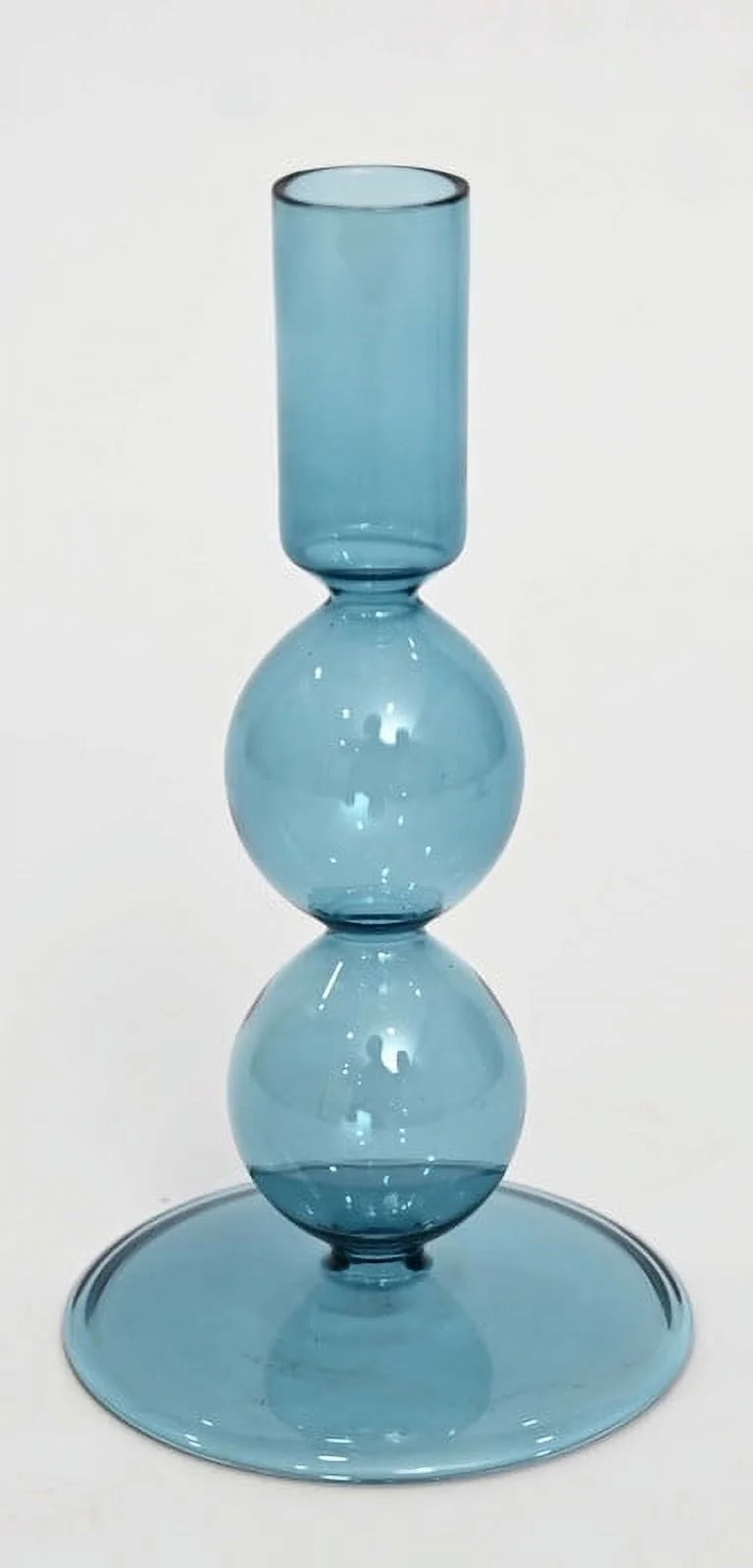 Portavelas Cónico Navideño Pequeño de Vidrio Azul, 6,75", de Holiday Time | Walmart (US)