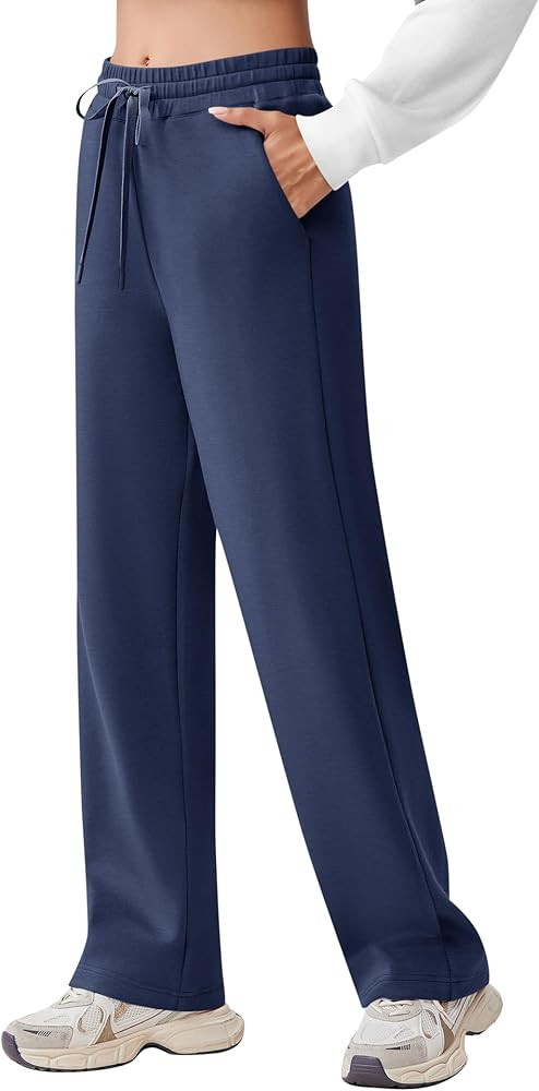 PINSPARK Women's Wide Leg Sweatpants High Waisted Baggy Workout Sweat Pants Comfy Drawstring Athl... | Amazon (US)