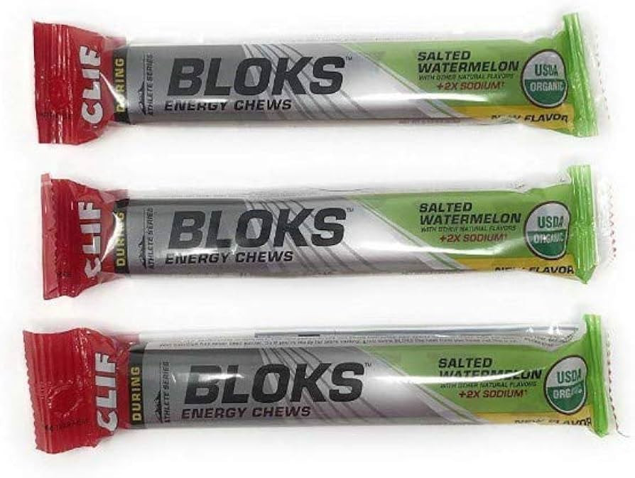 Clif Shot Bloks - Salted Watermelon - Energy Chews (3 x 2.1oz Bars) | Amazon (US)
