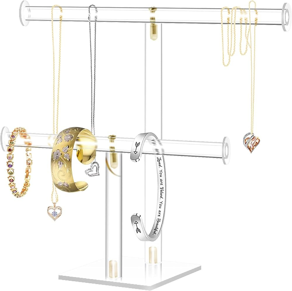 Acrylic Jewelry Display,Clear Acrylic Round Bracelet Display Holder Organizer Jewelry Holde Organ... | Amazon (US)