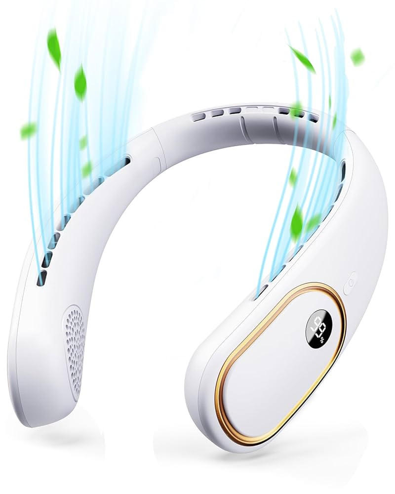Neck Fan Rechargeable - 5000mAh Portable Neck Fan with Digital Display, 4 Speeds 75% Stronger Coo... | Amazon (US)