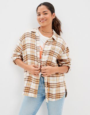 AE Oversized Flannel Shirt | American Eagle Outfitters (US & CA)