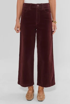 Burgundy Corduroy Straight Leg Pants | Avara