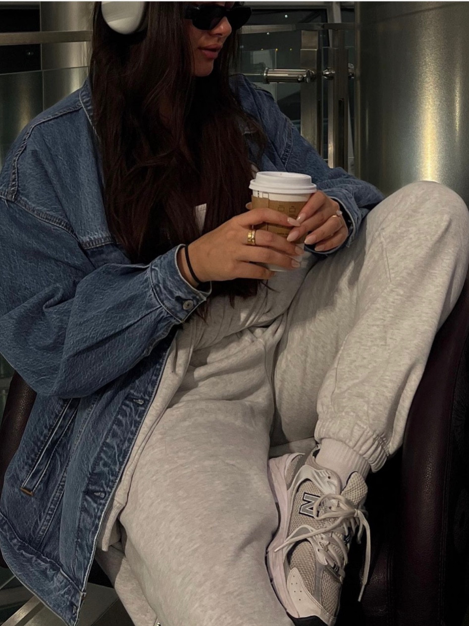 Fall fashion, fall outfit, Jean jacket, sweats, neutral outfit, airport outfit, outfit inspo 

#LTKSeasonal #LTKstyletip #LTKshoecrush