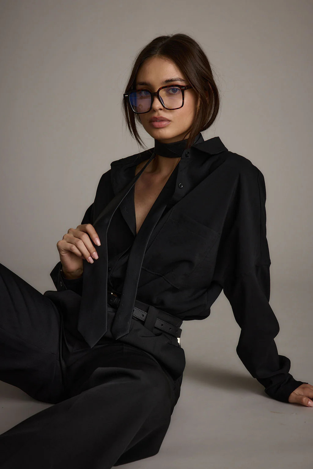 Gisele Black Poplin Button Down | 12th Tribe