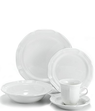 Mikasa French Countryside Rippled Stoneware 5-Piece Place Setting - White | Dillard's