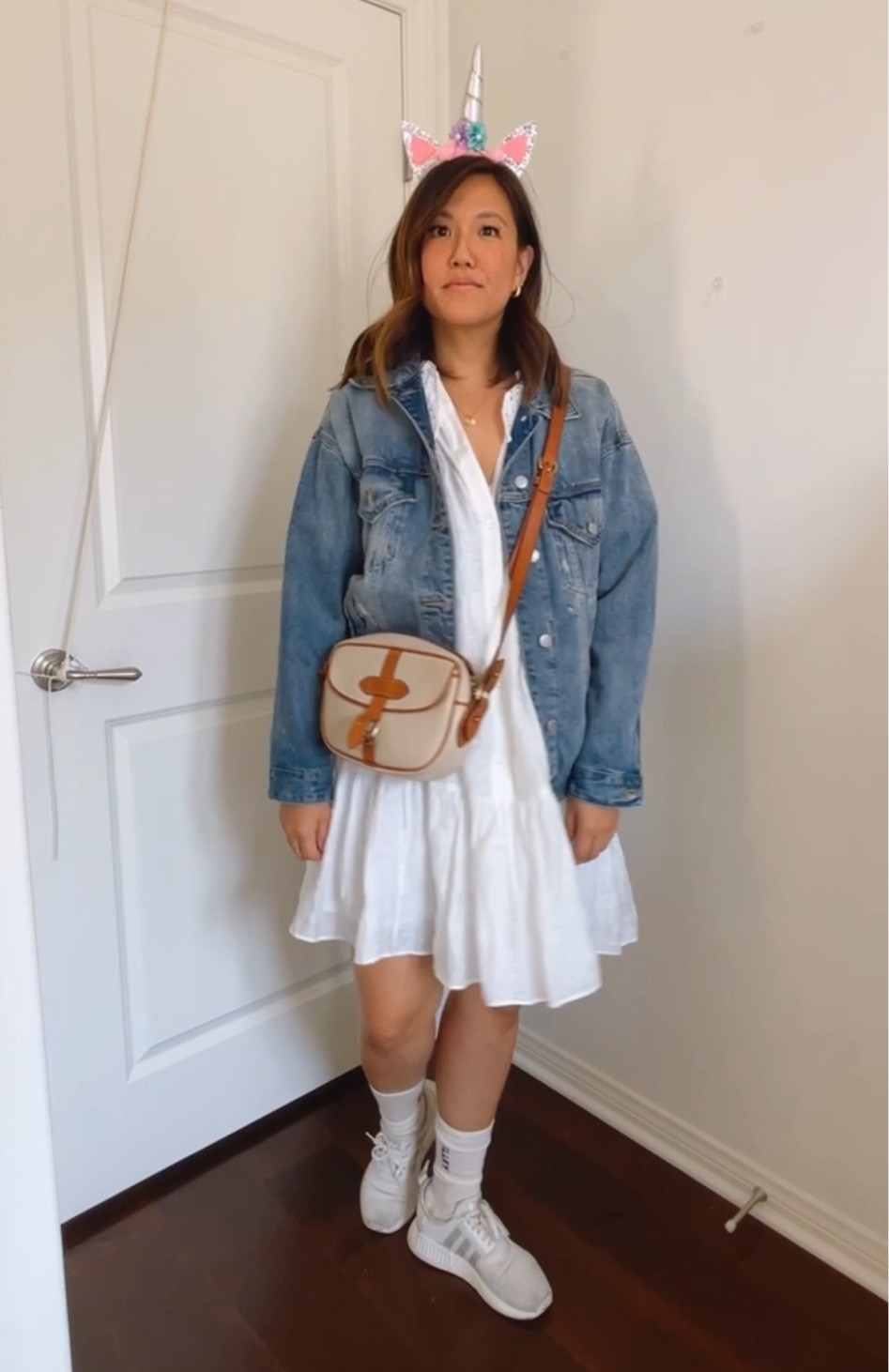 add a Jean jacket and wool socks to a summer look too transition  to fall 

oversized jean jacket size XS
dress M

#LTKSeasonal #LTKHoliday #LTKHalloween