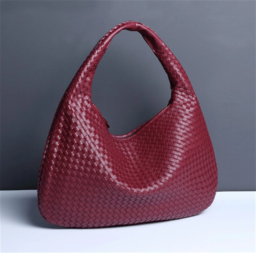Leather Dumpling Bag Knot Woven Baglarge Designer Bag Vegan - Etsy UK | Etsy (UK)