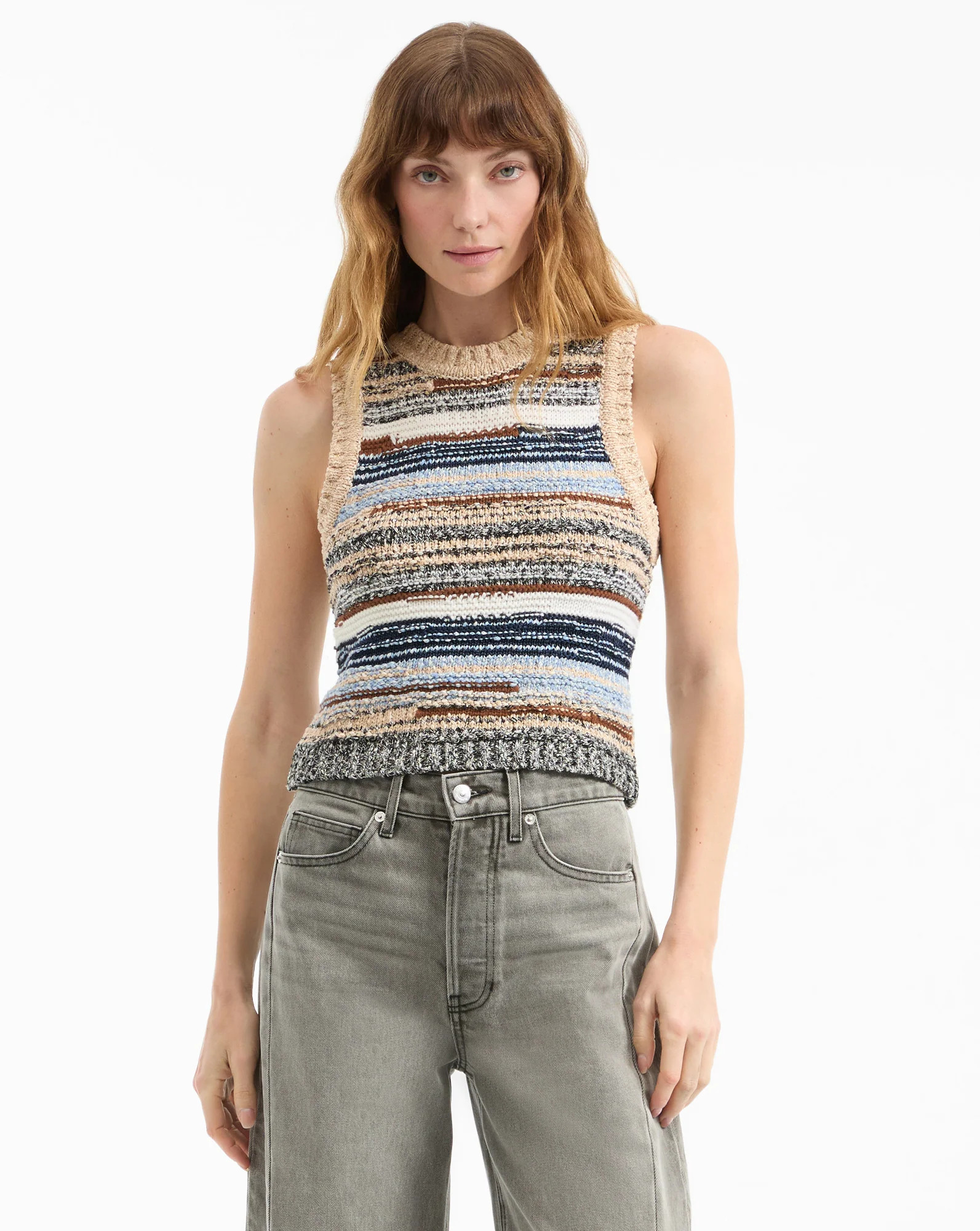 Jerrel Wool-Blend Cropped Tank Top | Veronica Beard