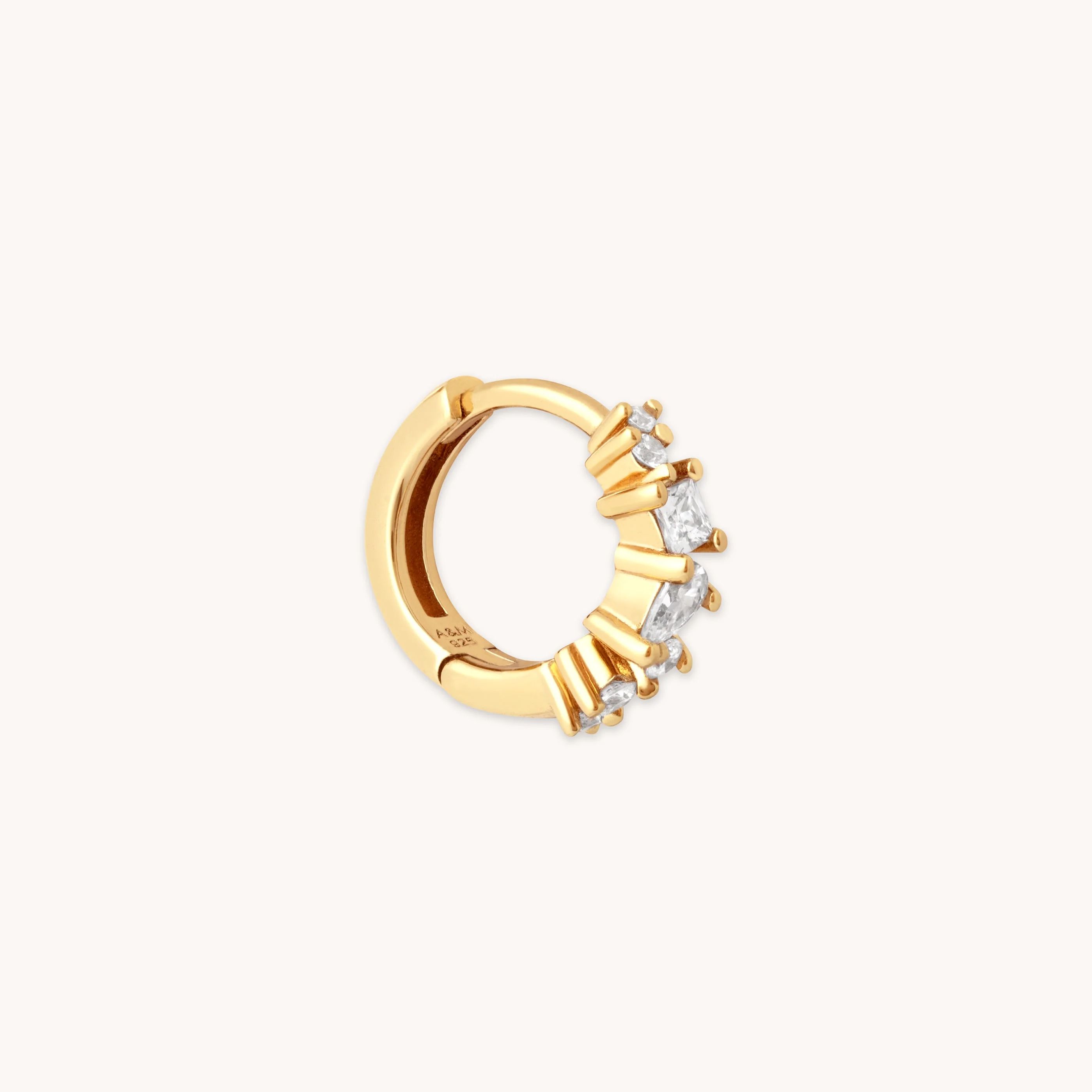 Celestial Crystal 8mm Hoop in Gold | Astrid and Miyu