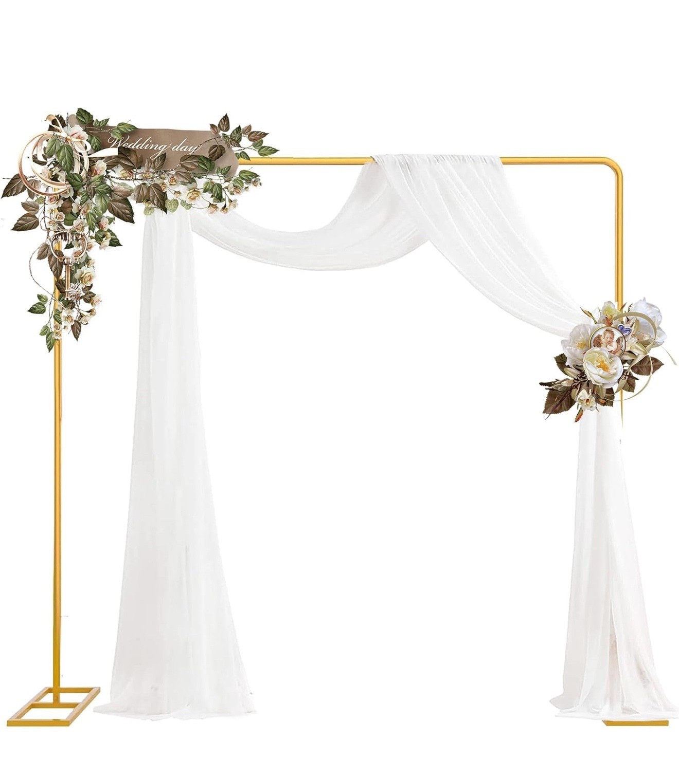 Soporte de arco de boda dorado de 6.5 pies, marco de metal cuadrado resistente, decoración de cabina de fotos ajustable para ceremonia, fiesta, cumpleaños, novia, baby shower, aniversario, decoración

#LTKU #LTKFallSale #LTKSeasonal
