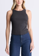 Regine Women's Ribbed Tank Top, Carbon black - KT0119H | Buffalo David Bitton