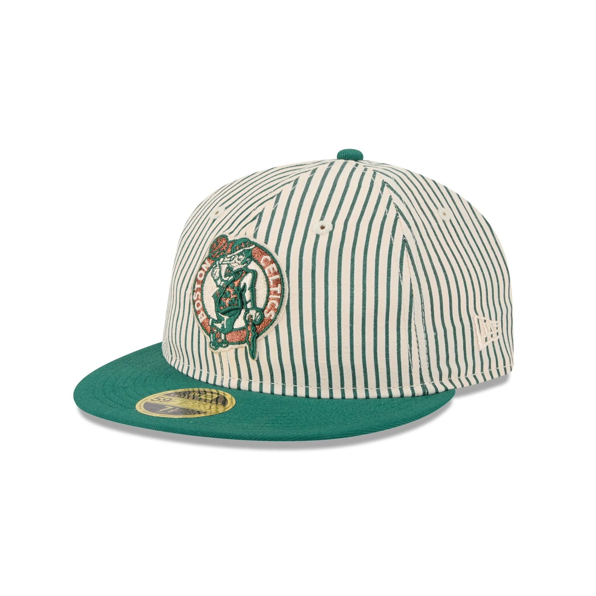 Just Caps Seersucker Boston Celtics Retro Crown 59FIFTY Fitted Hat | New Era