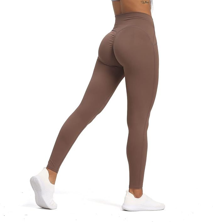 Aoxjox High Waisted Workout Leggings for Women Tummy Control High Rise Scrunch Buttery Soft Scarl... | Amazon (US)