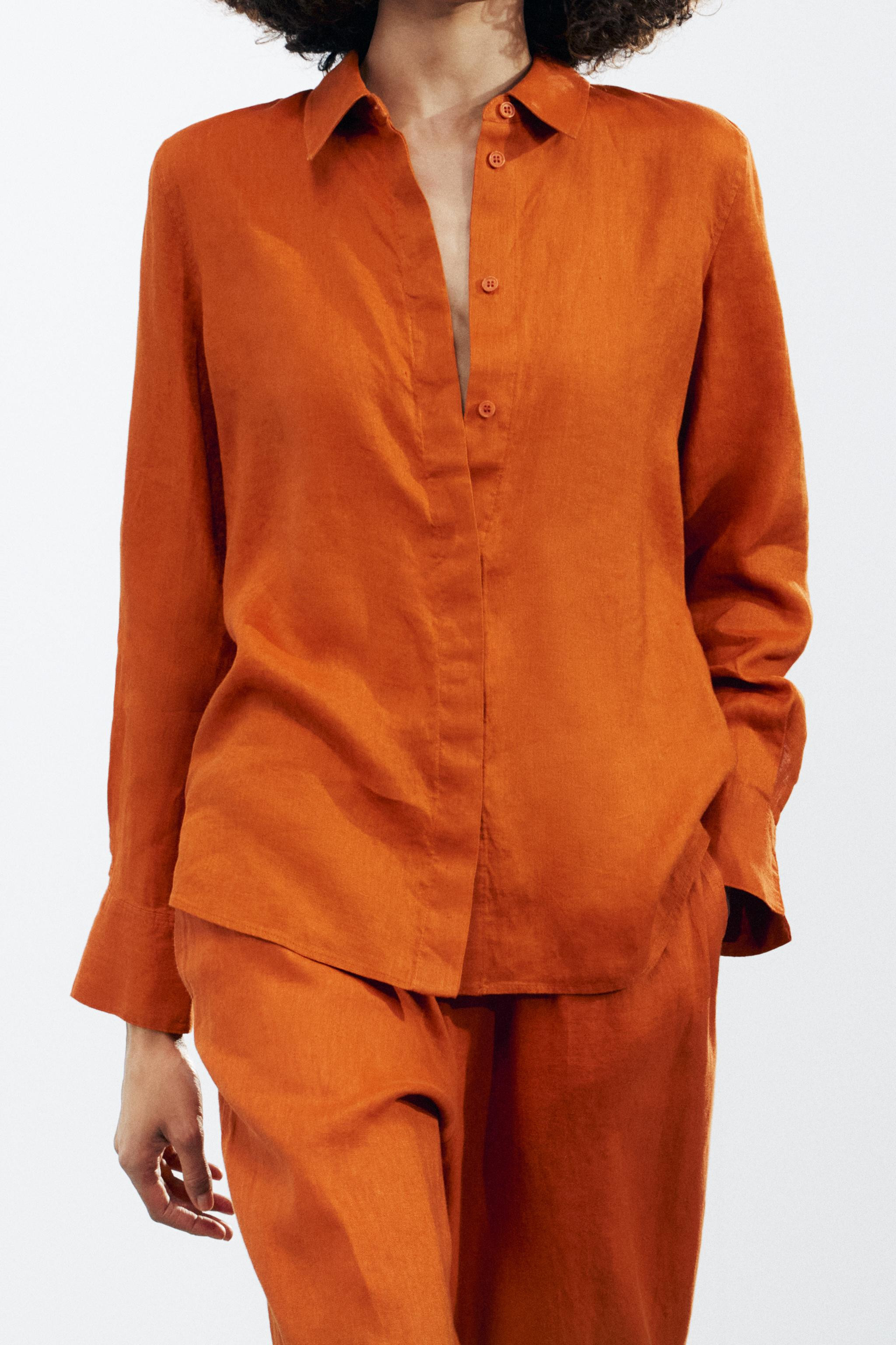 100% LINEN SHIRT ZW COLLECTION | Zara US