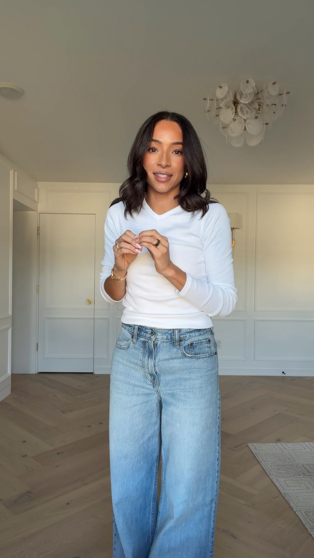 these jeans look & feel designer!! such a good find under $100! fit TTS I’m wearing a 27 X-Long to wear with heels and I’m 5’8” 😊