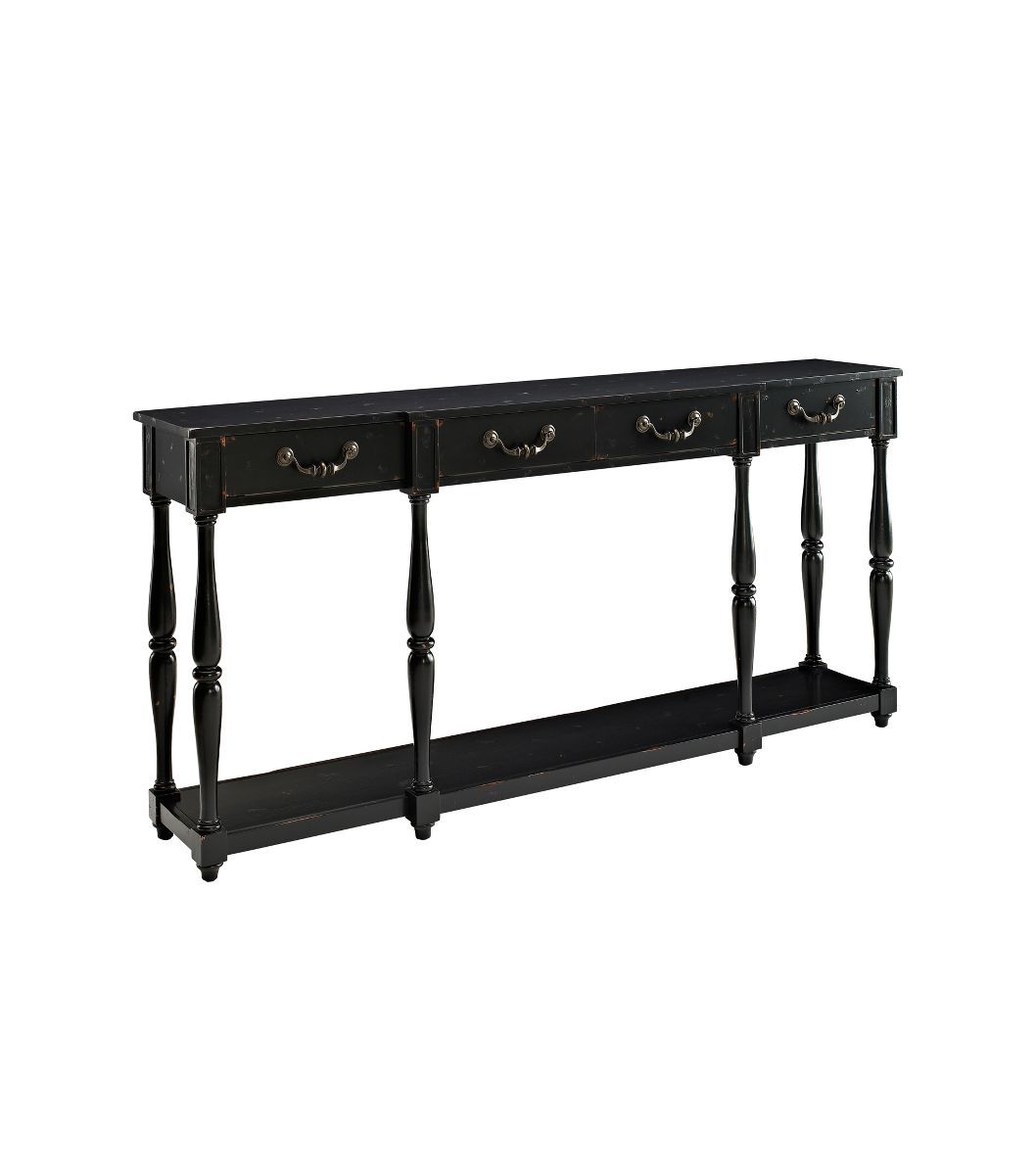 Spencer Spindle Console Table Black Crackle - Powell Company | Target