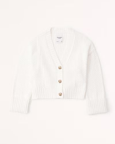 Cotton-Blend Seed Stitch Cardigan | Abercrombie & Fitch (US)