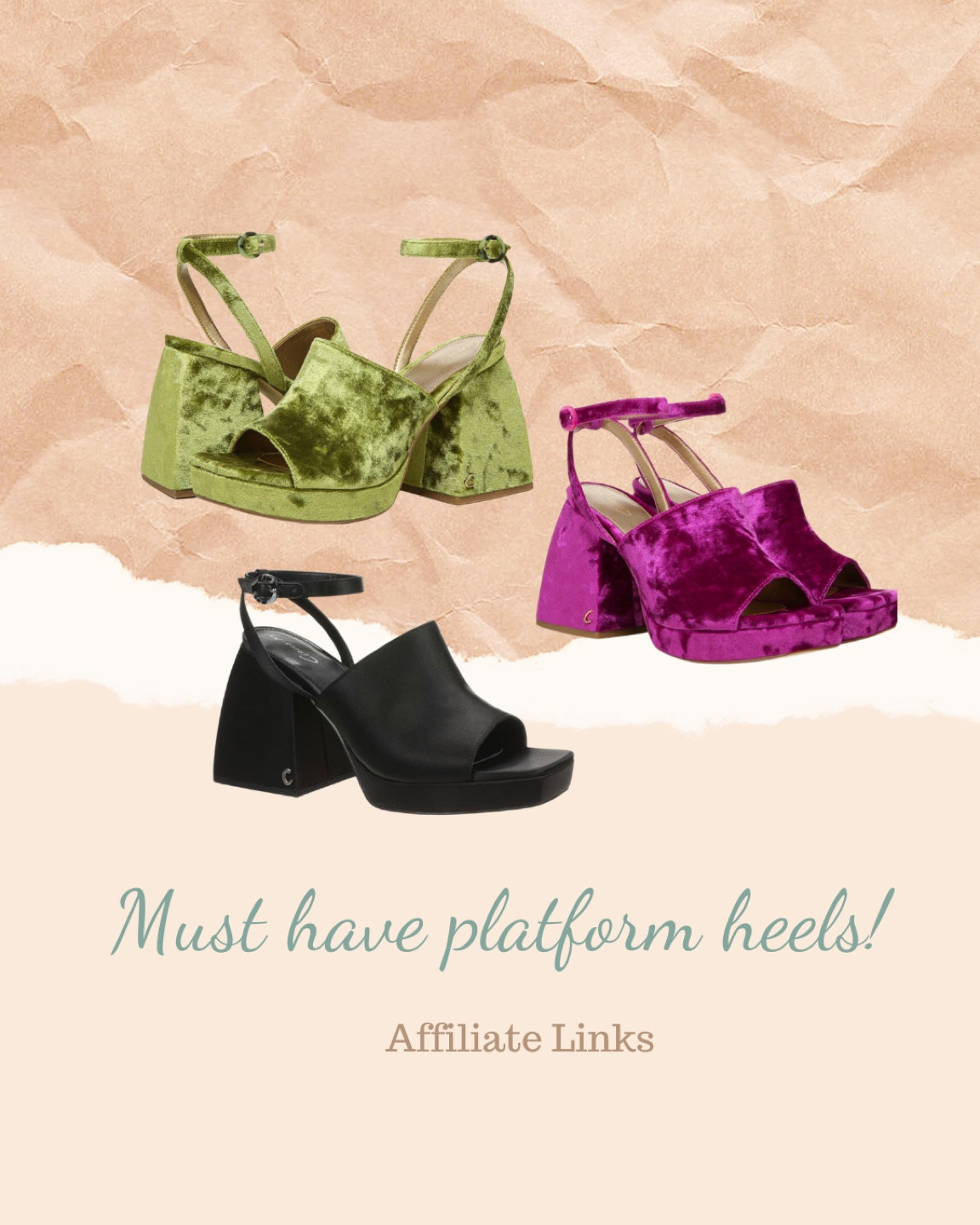 Loving the velvet platform heels and that they come in so many color options! I snagged the green because I couldn’t resist! Which color is your favorite? Did I mention they are on sale? 

Circus, platform heels, velvet shoes, girls night out, sam Edelman, Nordstrom finds, fall shoes, chunky heels 

#LTKCyberweek #LTKunder100 #LTKshoecrush