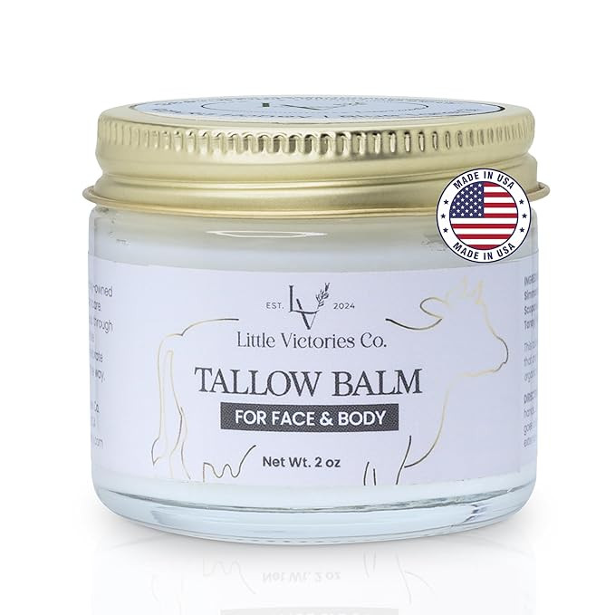 Organic Grass-Fed Beef Tallow for Skin - Whipped Tallow Face Moisturizer - Tallow Balm w/ Manuka ... | Amazon (US)