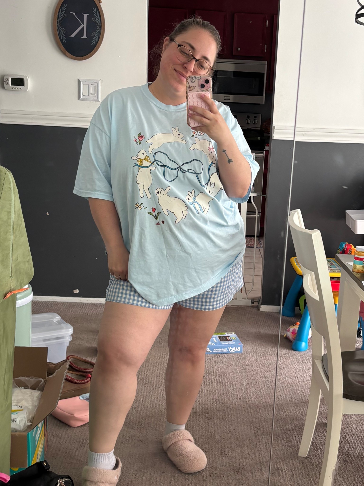 SAHM not leaving the house today. Boxer short trend and a shop Kristi. Jones graphic, an iconic duo

#LTKStyleTip #LTKPlusSize #LTKMidsize