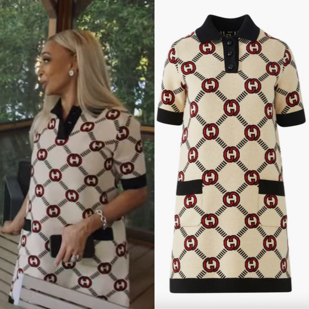 Karen Huger’s Gucci Logo Print Polo Dress 
