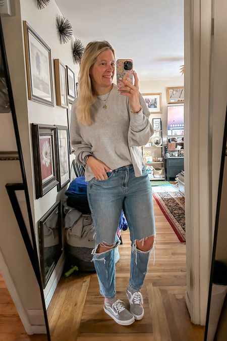 My favorite mom jeans. The fit is amazing and perfect in length 

top large
jeans 12 regular 
shoes 8



#LTKFindsUnder50 #LTKOver40 #LTKSummerSales