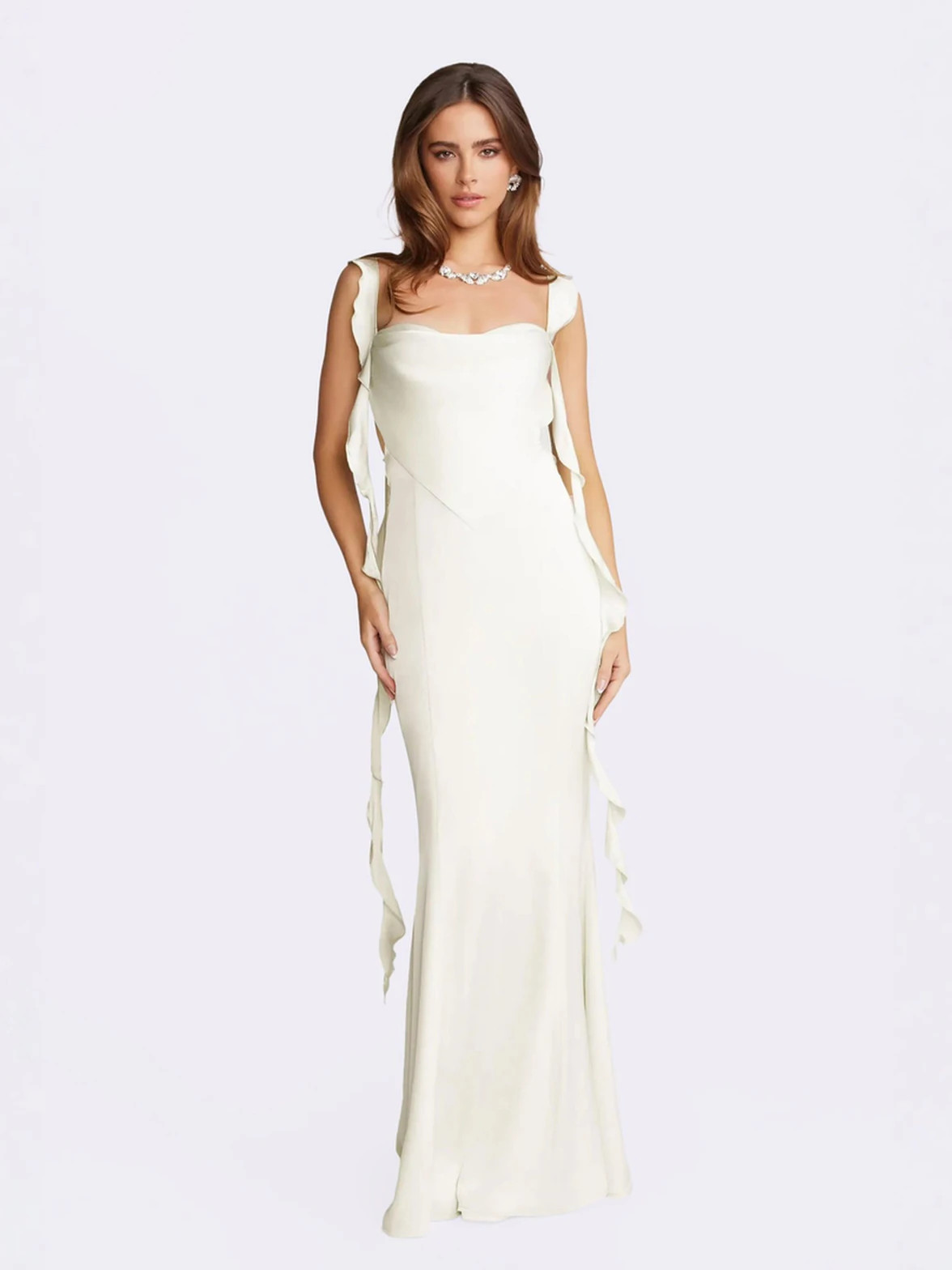 Caroline Dress: White Maxi Dress for Rehearsal Dinner | Nana Jacqueline | Nana Jacqueline