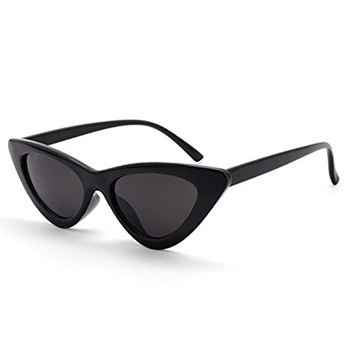 Livhò Retro Vintage Narrow Cat Eye Sunglasses for Women Clout Goggles Plastic Frame | Amazon (US)