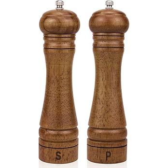 XWXO Wood Salt and Pepper Grinder Set, Salt Mill Pepper Grinder Set, Pepper Mill, Salt Shakers wi... | Amazon (US)