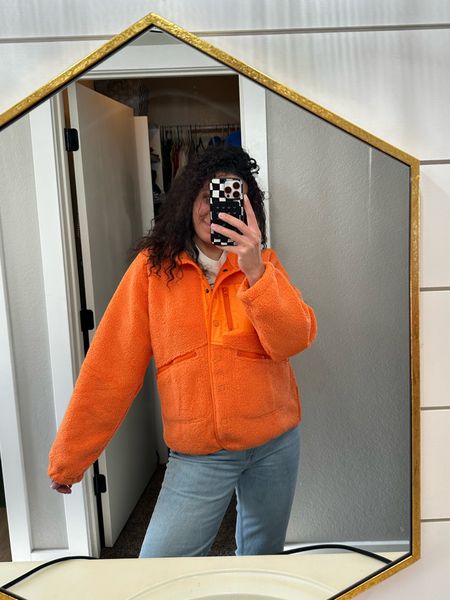 $30 orange Sherpa 🍊🧡 so warm and cozy! Giving me free people vibes 
Fp style , free people jacket , Sherpa jacket , bright colorful style, mom outfit , Amazon jacket , errands outfit 

#LTKsalealert #LTKU #LTKSeasonal