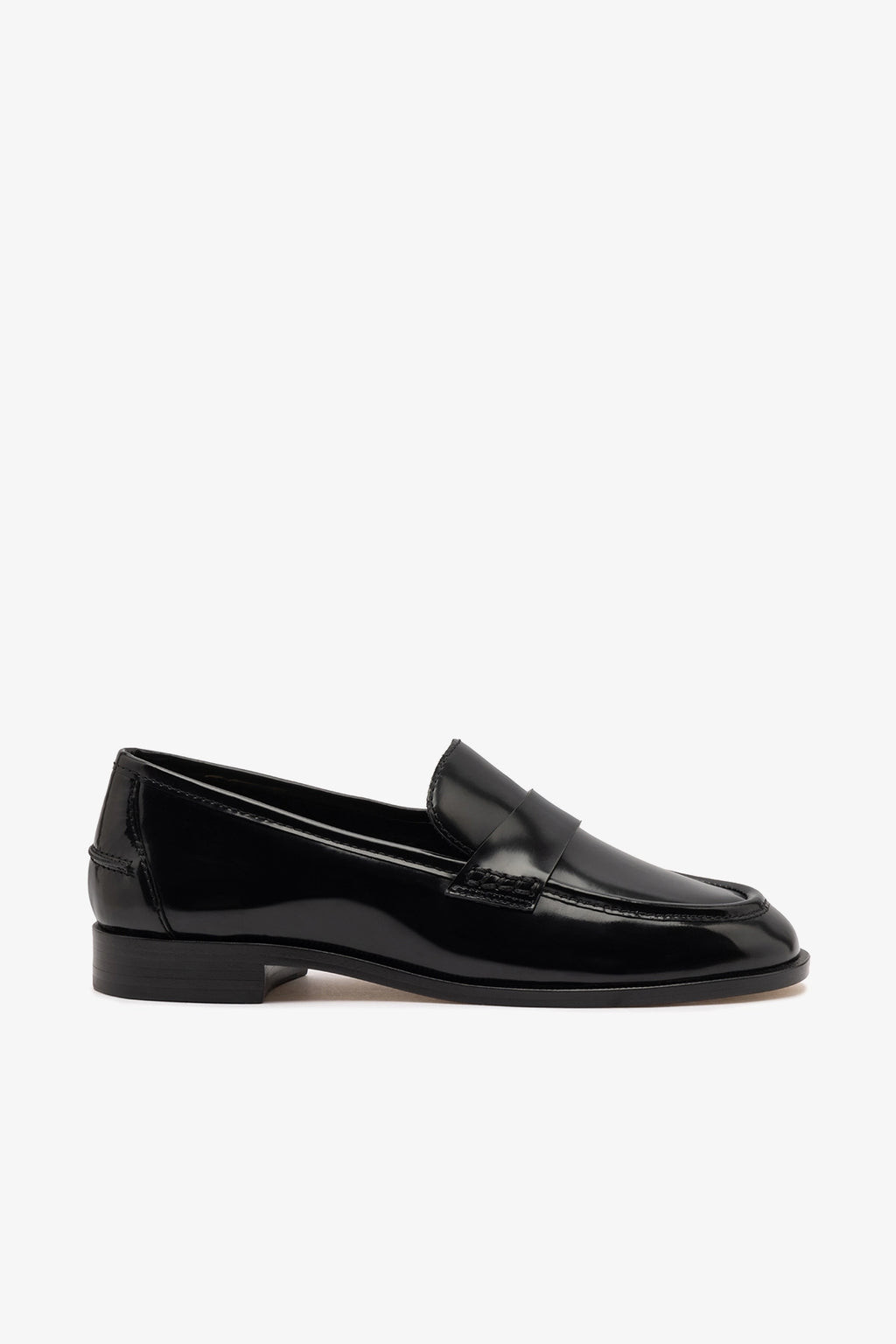 Larroudé x Parke Loafer In Black Box Leather | Larroude