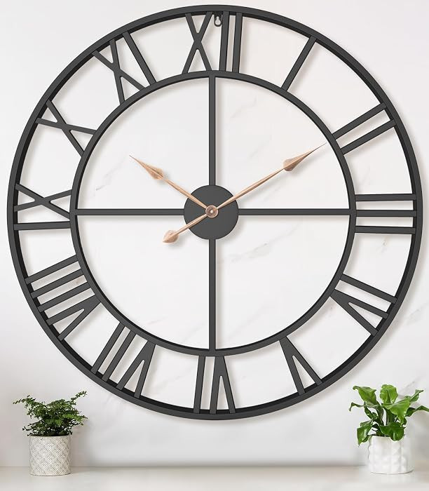 36 Inch Extra Oversized Large Giant Modern Decorative Wall Clock,Vintage Industrial Farmhouse Bla... | Amazon (US)