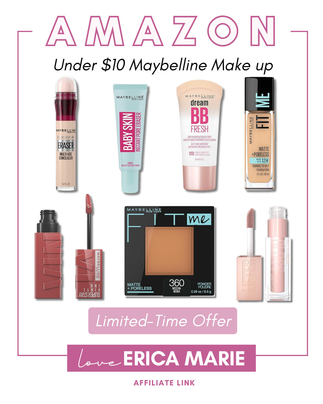 Maybelline makeup favorites for under $10! Restock your go-tos or try something new. High-quality beauty for less! 

 

#LTKMothersDay #LTKSaleAlert #LTKBeauty