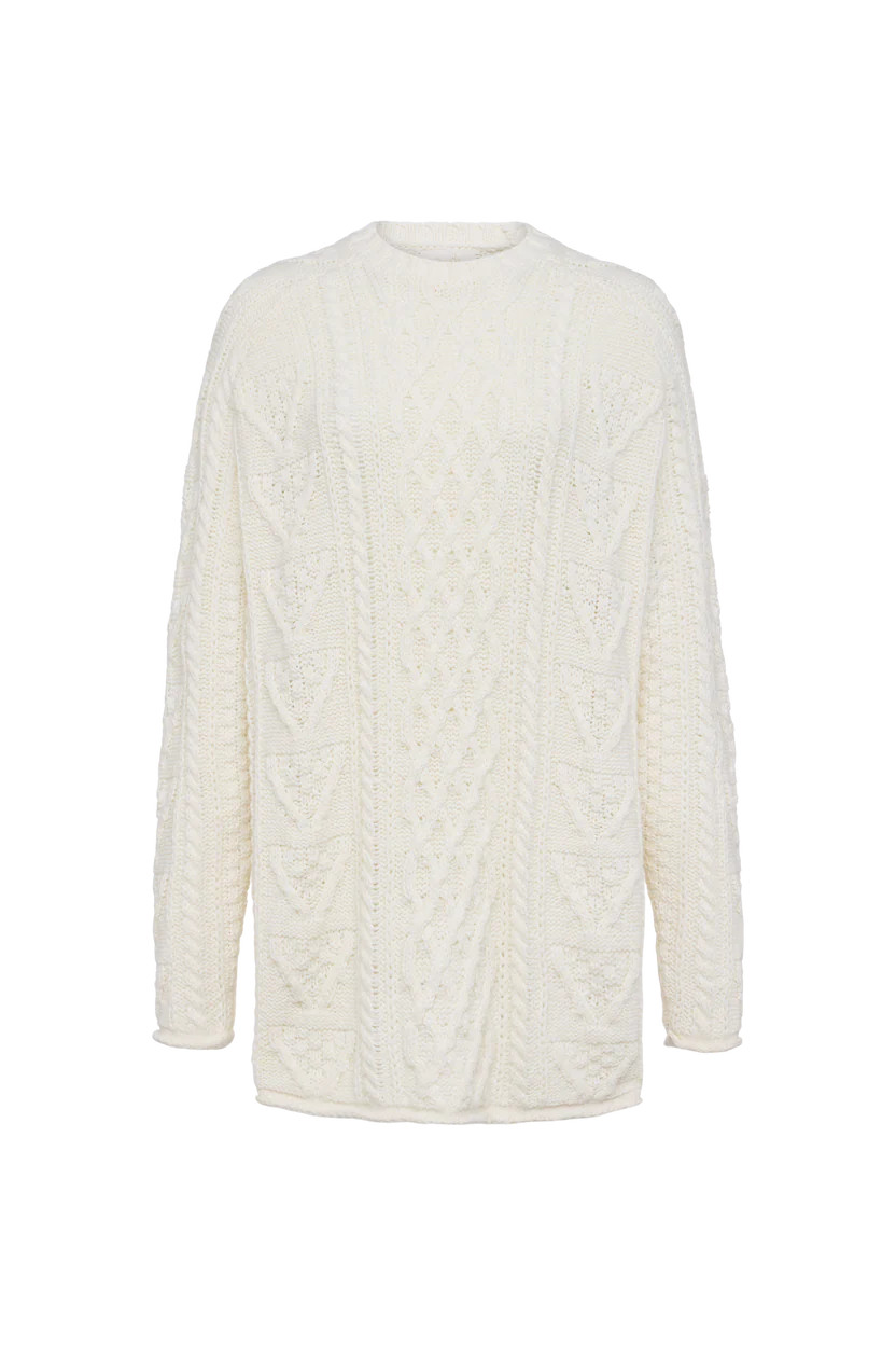 Heritage Cable Sweater | Pearl | nuuds