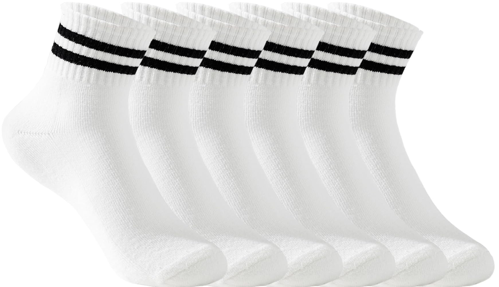 Irisbear Womens Crew Socks Cushioned Cotton Striped Quarter Socks Vintage Retro Running Socks 6 P... | Amazon (US)