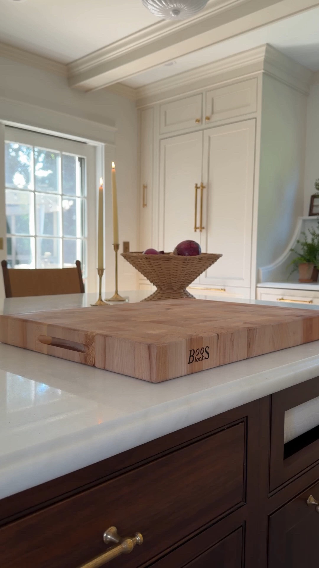 We use our Boos Block every single day, multiple times a day. After years of loving it, we upgraded to this stunning maple edge-grain chopping block, and it somehow made one of our hardest-working kitchen pieces even more beautiful.

The natural variation in the wood adds so much warmth and character to our island, while giving us an incredibly durable surface for all of our daily prep. It’s one of those purchases that truly gets better with use and is made to last. Worth every penny! 

Comment SHOP and I’ll send you links to all of the available sizes.

Thank you, @johnboosco.