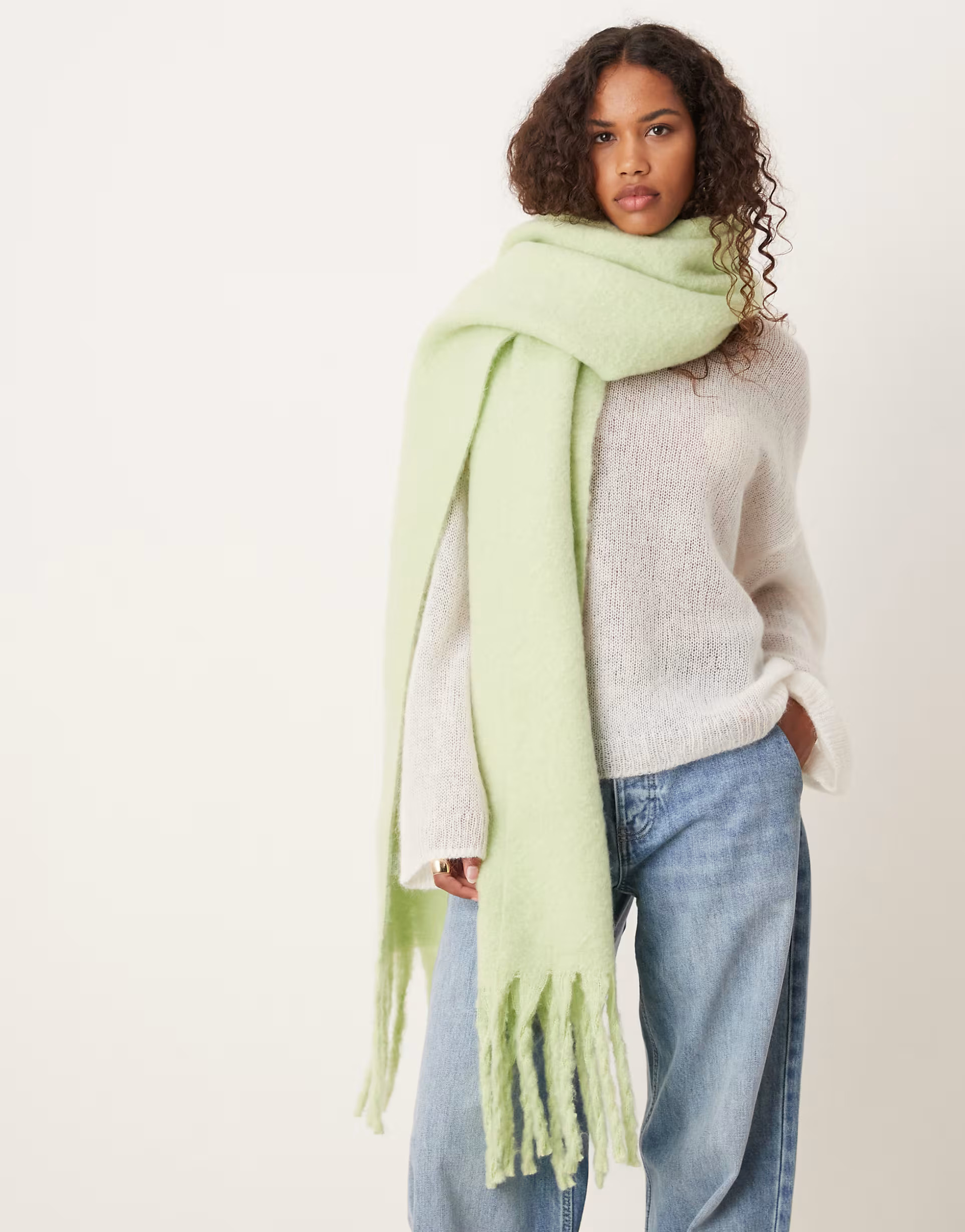 My Accessories super soft oversized blanket scarf in matcha green | ASOS (Global)