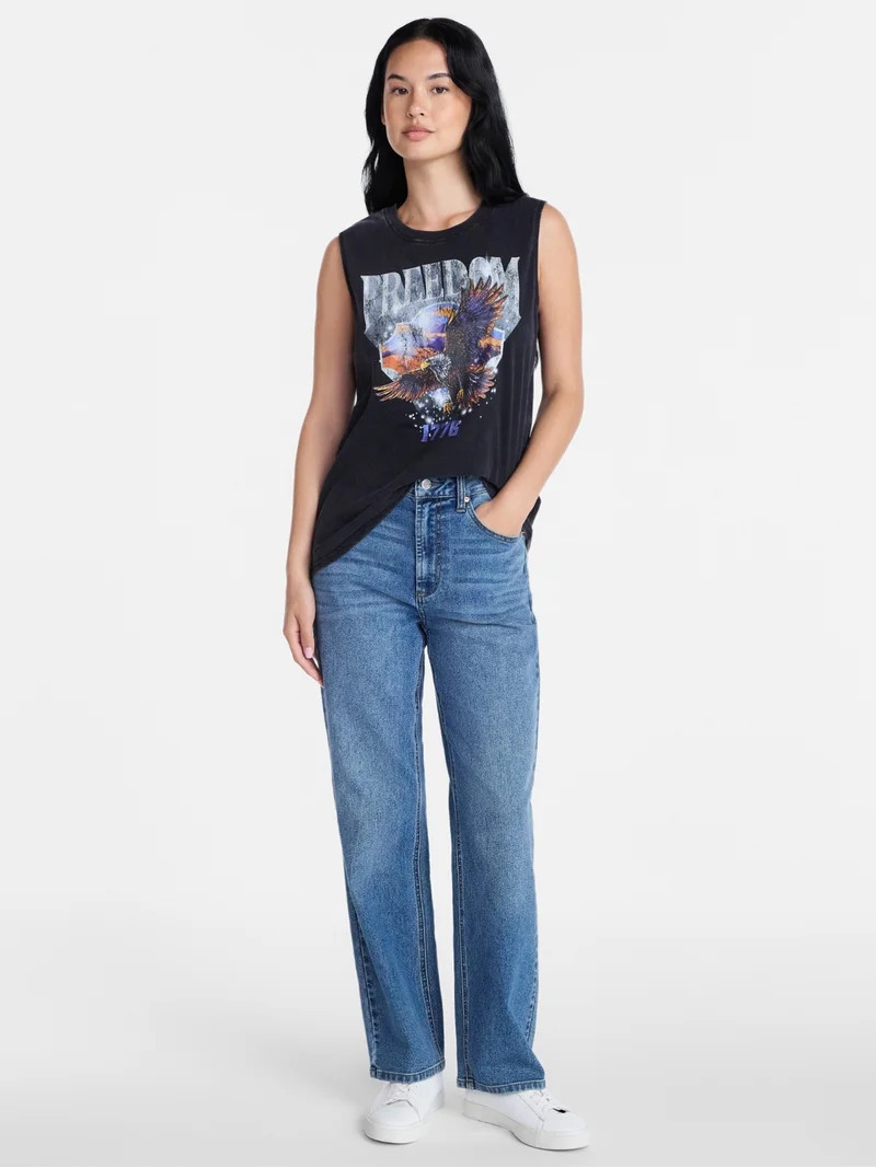 Americana Women's Freedom Eagle Graphic Muscle Tank Top from Way to Celebrate, Sizes S-XXXL | Walmart (US)