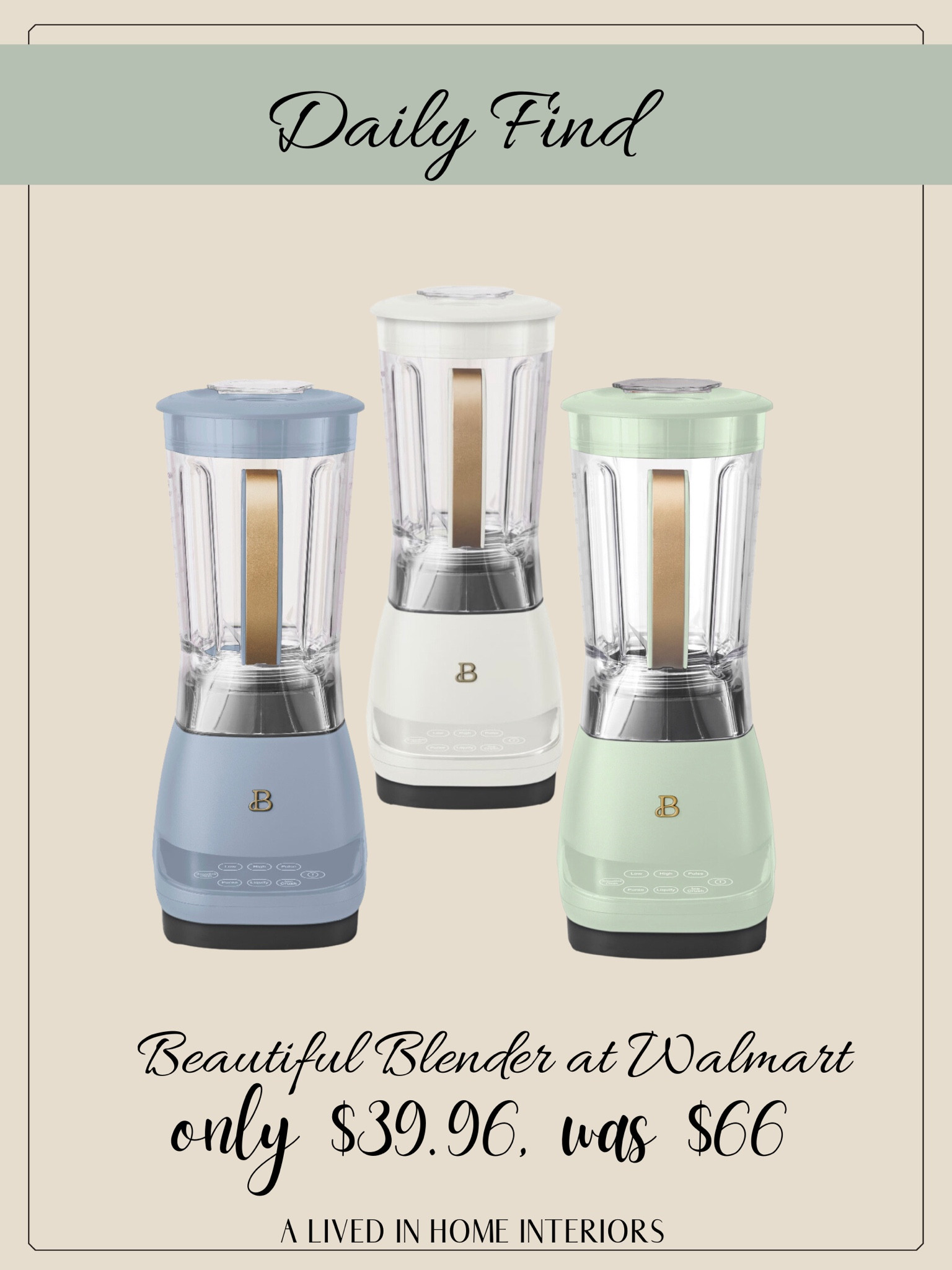 Love my blender from Walmart and the entire Beautiful line by Drew Barrymore  

#LTKunder100 #LTKhome