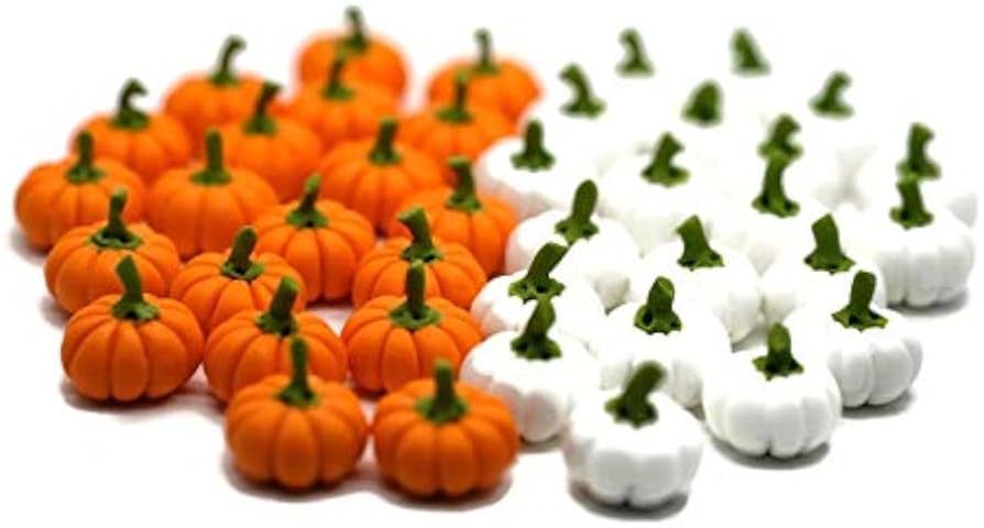1shopforyou Mixed 20 Psc White & Orange Pumpkins Mini Artificial Lifelike Fake Fruit House Kitche... | Amazon (US)