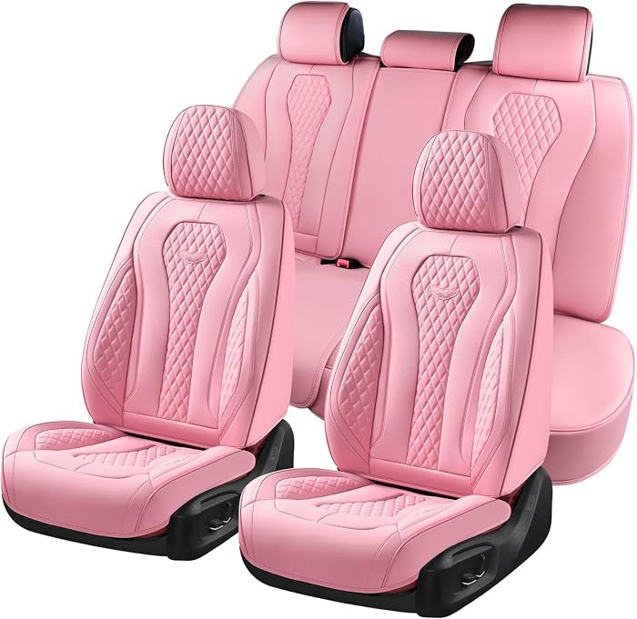 Coverado Car Seat Covers Full Set, Pink Seat Covers, Waterproof Car Seat Cover, Car Seat Cushion,... | Amazon (US)