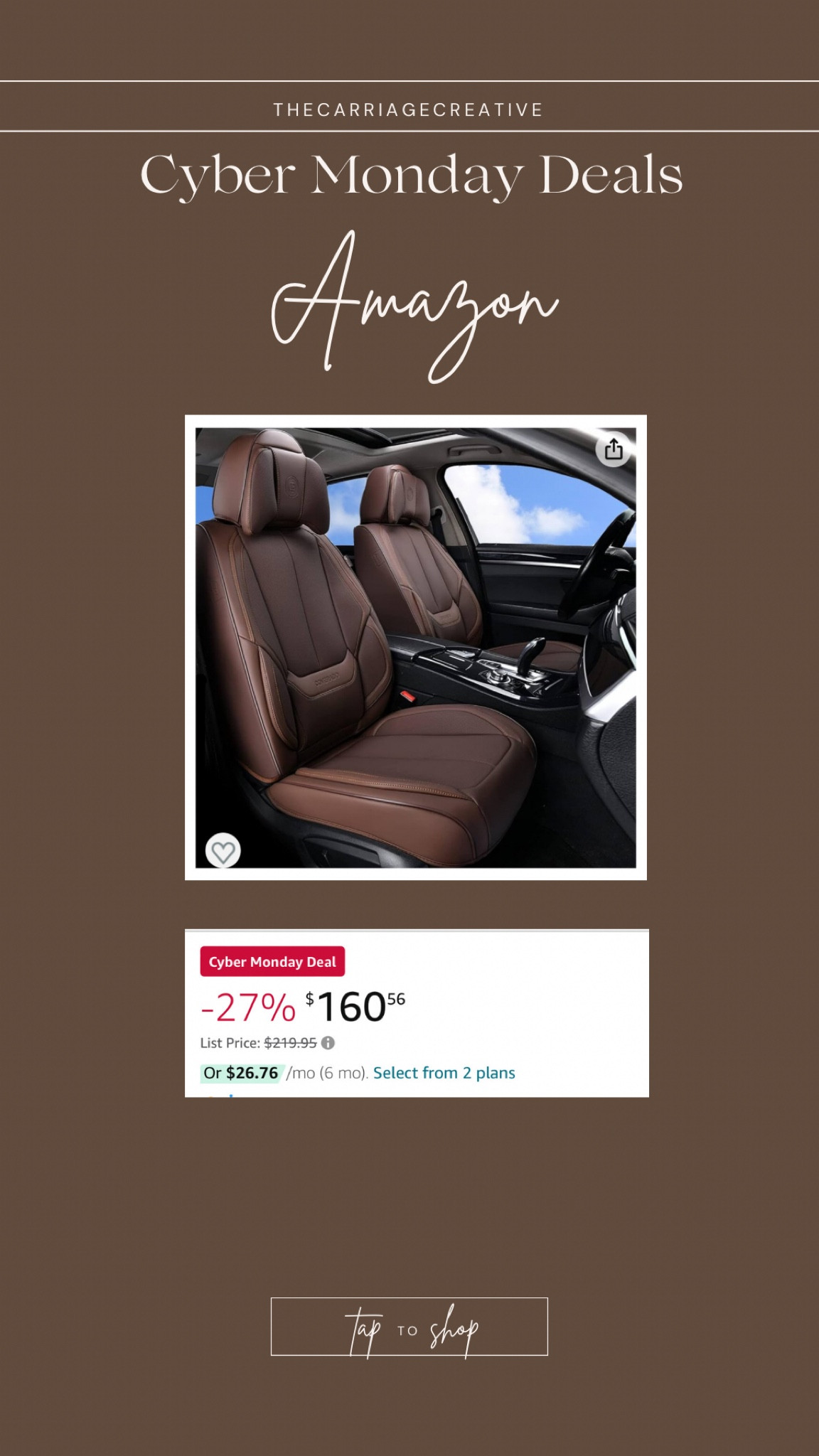CYBER MONDAY DEALS || leather seat covers @amazon

#LTKCyberWeek #LTKGiftGuide #LTKsalealert