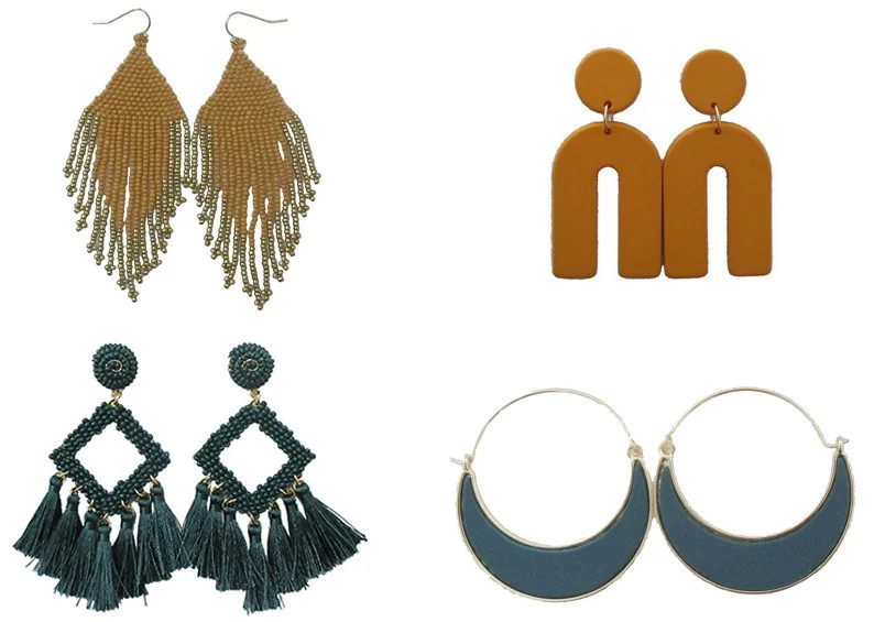 Time and Tru 4pack of Boho Statement Earrings - Walmart.com | Walmart (US)