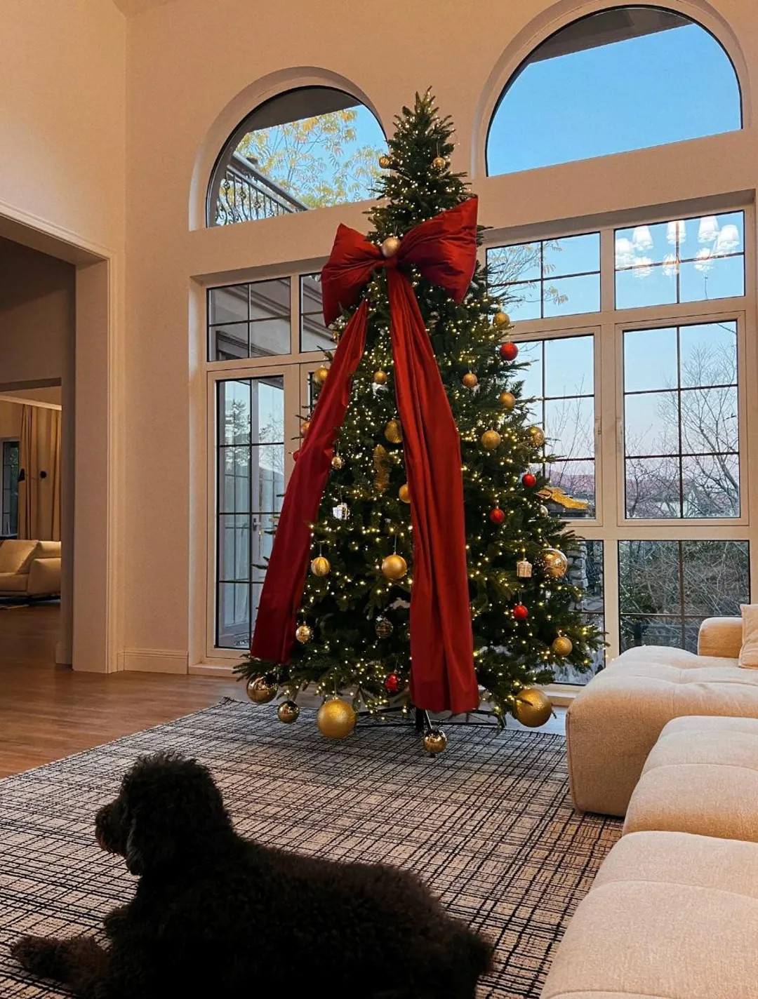 Oversized Christmas Tree Bow - Red Velvet, Stripe, Gold - Christmas Tree Topper, Wedding Decor, H... | Etsy (US)